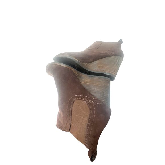 Lucky Brand Womens Brown Suede Wedge Ankle Boots Size 7 - Picture 6 of 6